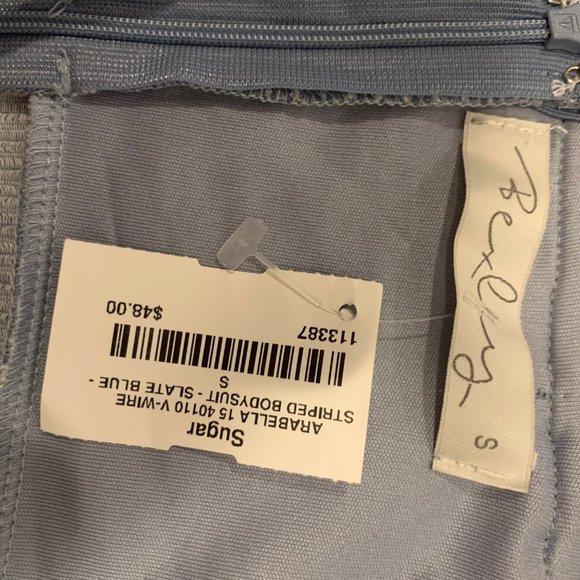 Bule & White Stripe Bodysuit - Picture 3 of 3